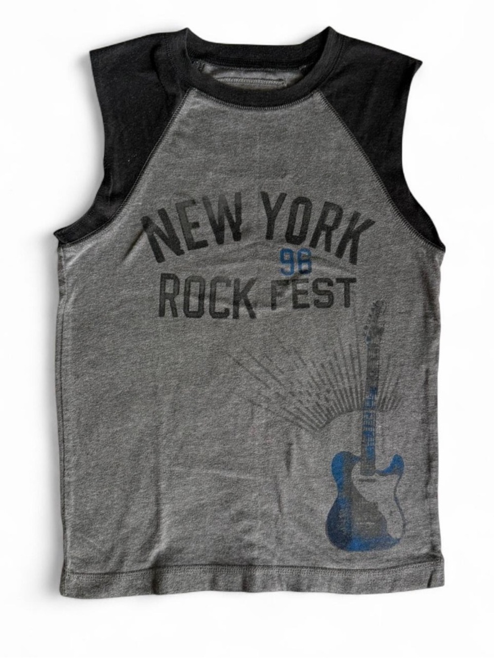 Urban Pipeline Boys Rock Fest Graphic Muscle Tank - Size Small (8) Grey/Black